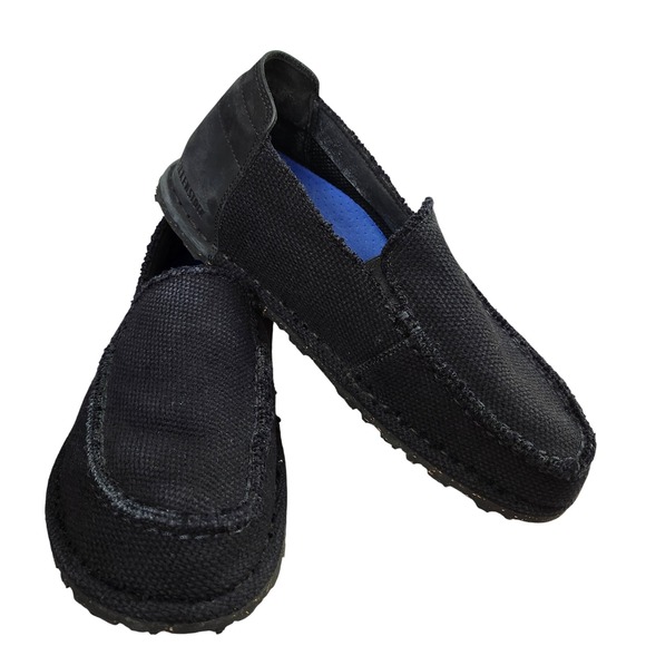 Birkenstock Utti Womens Black Slip-on Textile canvas loafers Sz‎ L8 M6 NWOT - Picture 1 of 8